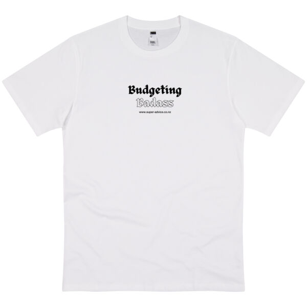 Budgeting Badass White Super-Advice T-Shirt Thumbnail